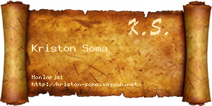 Kriston Soma névjegykártya